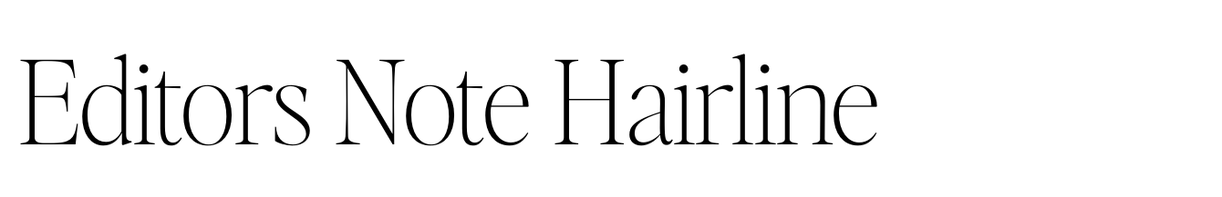 Editors Note Hairline